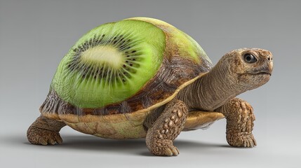 A Curious Kiwi Shelled Turtle Stands Alert A Unique Hybrid of Nature s Wonders Tortoise Portrait