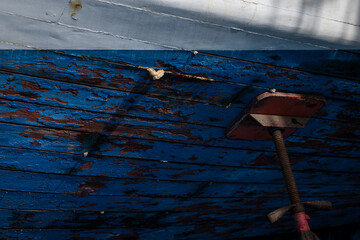 Wooden hull of a ship ages gracefully
