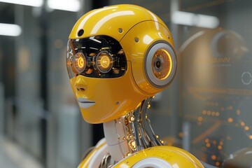Futuristic Robots Highlighted by Dominant Yellow Color and Sleek Design