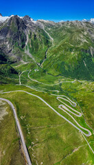 Nufenen Pass, Schweiz, Luftaufnahme, Juni 2025