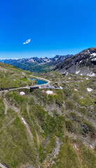 Nufenen Pass, Schweiz, Luftaufnahme, Juni 2025