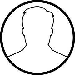 user profile, person icon in line isolated in transparent background