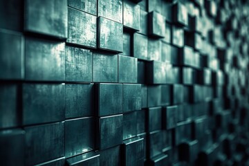 Geometric Elements Arranged Harmoniously Like Interlocking Blocks in Balance