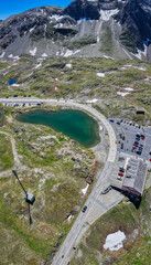 Nufenen Pass, Schweiz, Luftaufnahme, Juni 2025