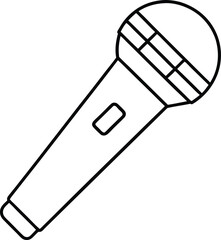 Classic Mic with Mesh Top Line Art Illustration