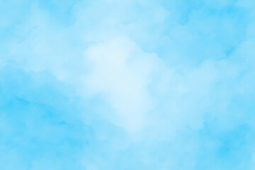 Soft Blue Watercolor Sky Background – Light Cloudy Texture