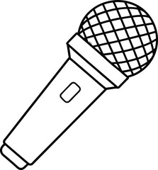 Minimal Handheld Mic Vector with Clean Mesh Head