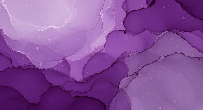 Abstract artwork composed of layered purple hues with a fluid, translucent quality, creating depth and movement. Soft gradients and variations in tone contribute to an ethereal atmosphere.