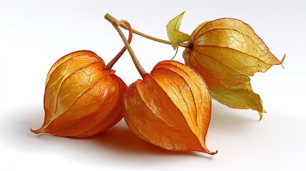 Golden Hour Harvest Three Physalis Lanterns Glowing with Warmth Beauty and Organic Farm Freshness