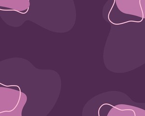 Aesthetic blobs abstract purple background with features shades of purple with fluid, organic shapes and outlines.