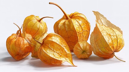 Golden Physalis Still Life Cape Gooseberry Bladder Cherry Chinese Lantern Groundcherry Fruits Food