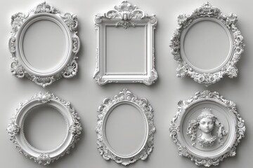 Minimalist Blank White Photo Frames Displayed Without Text or Decoration