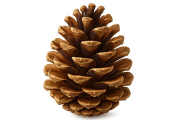 Pine cone displaying open woody scales against transparent backdrop, highlighting botanical detail