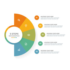 Modern Circular Infographic Design Template with 5 Data Points