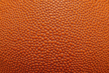 Close-up view of an orange basketball texture showcasing intricate details and realism in its surface design against a plain background