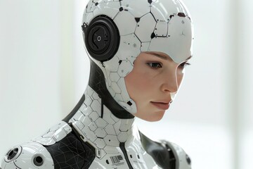 Sleek Humanoid Robot Merging Modern Technology and Elegant Design