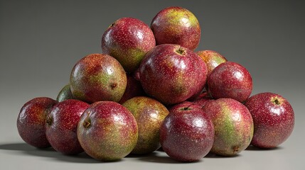 Exotic passion fruit pile vibrant tropical fruit gourmet dessert ingredient food photography
