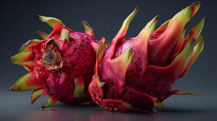 Exotic dragon fruit still life Tropical freshness meets art Culinary delights vibrant healthy food