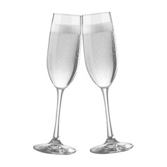 Two Beautiful Champagne-Filled Glasses, Ready for a Festive Toast.