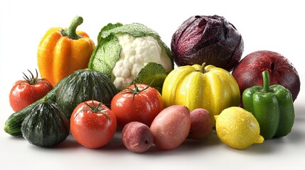 Fresh Harvest Bounty Colorful Vegetables and Fruits Display Healthy Eating Culinary and Wellness