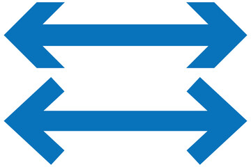 Fototapeta premium Horizontal dual side long straight arrow vector. Dual arrow sign.