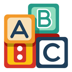 Colorful alphabet blocks stacked together learning education