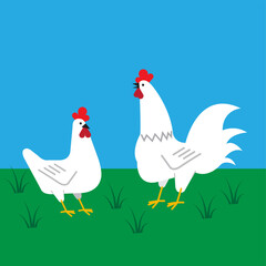 Farm vector art illustration. Flat design of  farm concept and simple design
