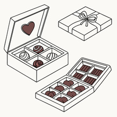 Assorted chocolate boxes with heart shaped confections heart shaped chocolates assorted chocolates