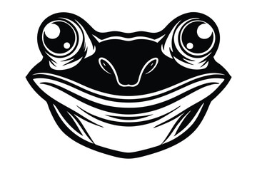 of a frog's face showcases big eyes and a wide mouth