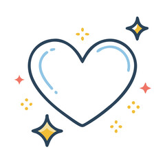 Blue heart with sparkling stars love sparkle