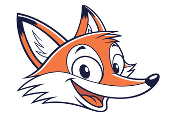 An adorable fox cartoon smiles brightly with a positive expression, showcasing its cute character