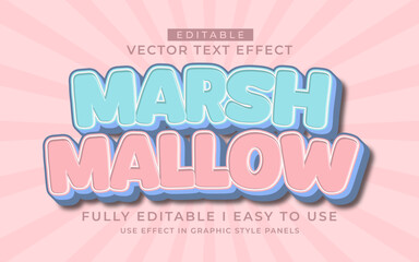 3d editable marshmallow text effect typography style template