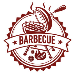 Barbecue grill with food and steam cooking