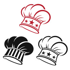 Chef hats with stars and stripes cooking culinary