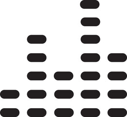 Obraz premium musical waves icon in flat style. isolated on transparent background.