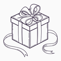 Gift box with ribbon illustration present