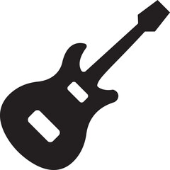 guitar icon in flat style. isolated on transparent background.