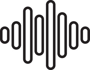 musical waves icon in line style. isolated on transparent background.
