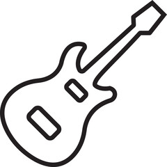 guitar icon in line style. isolated on transparent background.