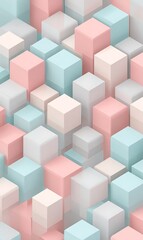 Obraz premium Pastel cubes abstract geometric arrangement background