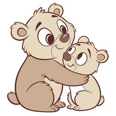 Two adorable bears hugging with warmth and affection cubs cuddling