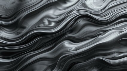 A smooth, flowing surface of dark waves creating a captivating and abstract texture in shades of black and gray.