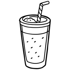 Hand drawn drink illustration in doodle style featuring various beverage and cocktail elements on white