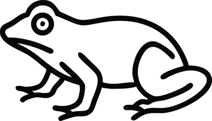 Silhouette of a detailed frog stands out with strong black and white contrast on surface