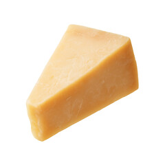 Wedge of firm cheese with crumbly surface, sharp and flavorful