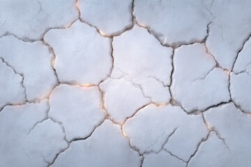 Fototapeta premium Cracked surface revealing intricate textures showcasing a desolate beauty that encapsulates the concept of fragility and resilience in a stark monochromatic landscape