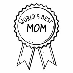 Vintage Style World's Best Mom Badge retro award