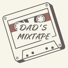 Vintage cassette tape with brown red label and dark gray text mixtape retro