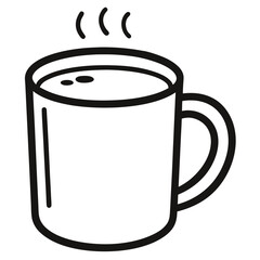 coffee mug line art on-white-background
