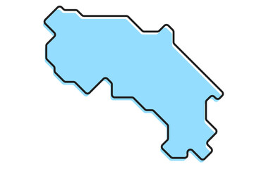 A simple stylized map of the country of Costa Rica